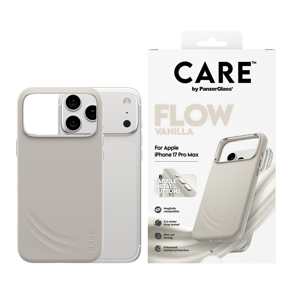 CARE by PanzerGlass® Feature FLOW Case Vanilla m. MagSafe iPhone 17 Pro Max